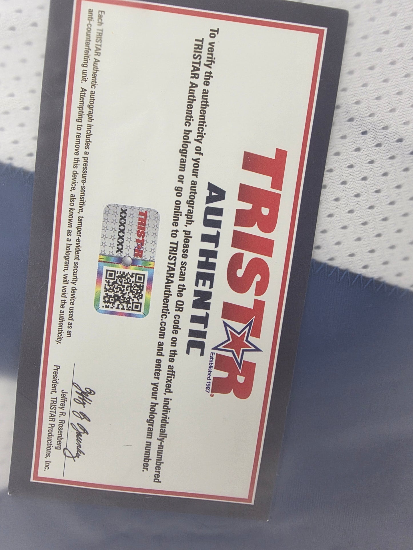 JERSEY AUTOGRAFIADO — JAY NOVACEK #84 Dallas Cowboys · Certificado TriStar Authentic · Cert. 10050618