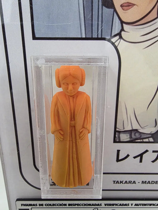 PRINCESA LEIA ORGANA レイア姫 Takara · Star Wars 12-Back Series · Keshi Gomu · Naranja | 1978, Japón