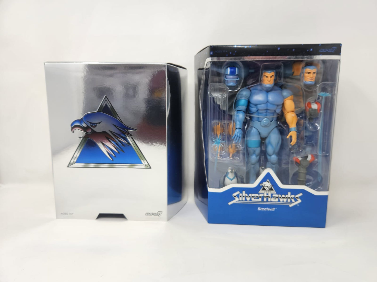 STEELWILL — SILVERHAWKS — SUPER7 ULTIMATES! WAVE 2 — 7" FIGURA ARTICULADA PREMIUM — MIB CON SHIPPER BOX