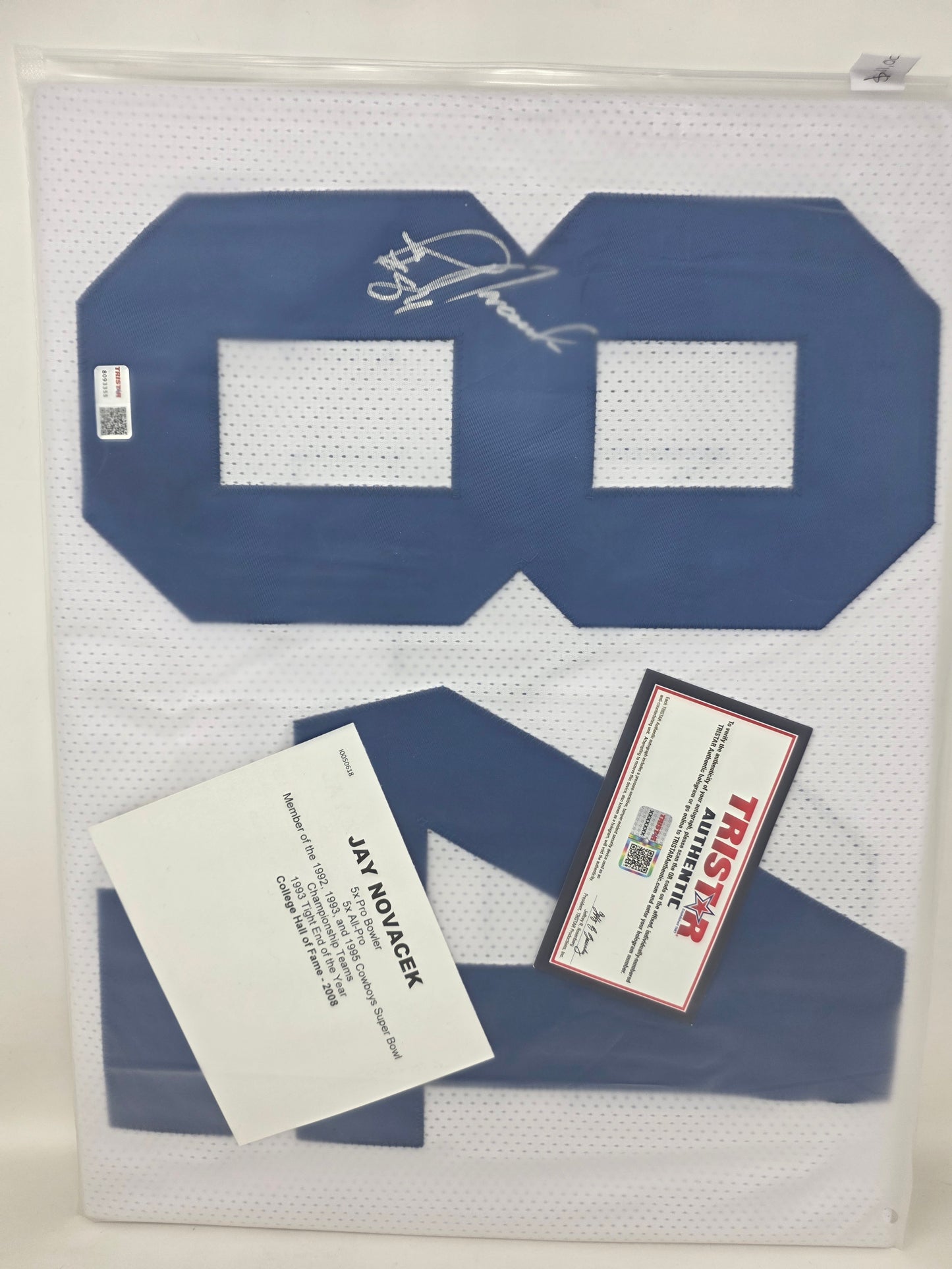 JERSEY AUTOGRAFIADO — JAY NOVACEK #84 Dallas Cowboys  ·  Certificado TriStar Authentic  ·  Cert. 10050618