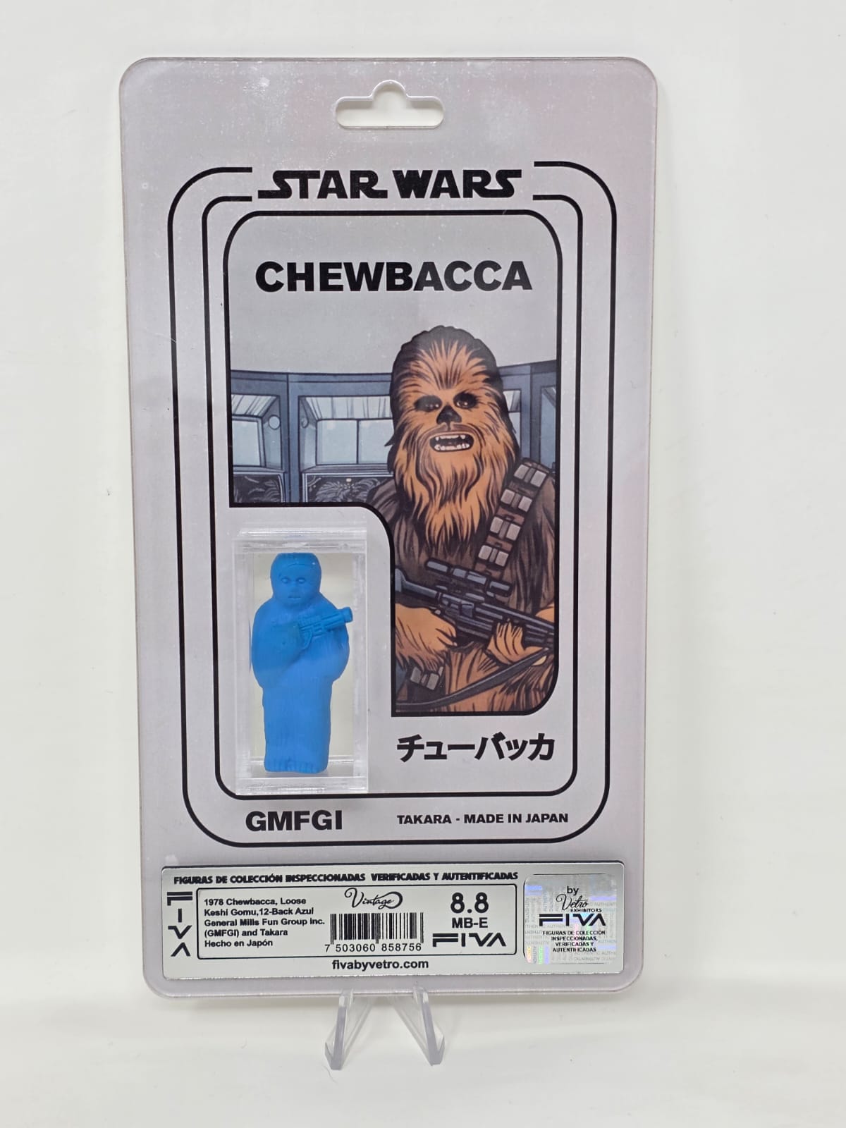 CHEWBACCA チューバッカ Takara · Star Wars 12-Back Series · Keshi Gomu · Azul   |   1978, Japón