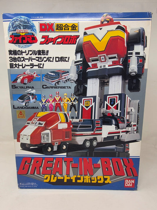 BANDAI FIVEMAN/DX ROBO SERIES CHIKYUU SENTAI FIVEMAN DX GREAT-IN-BOX FIVE ROBO