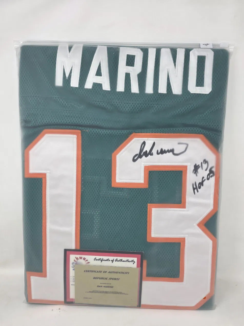 JERSEY AUTOGRAFIADO DE DAN MARINO Miami Dolphins · #13 · Salón de la Fama 2005