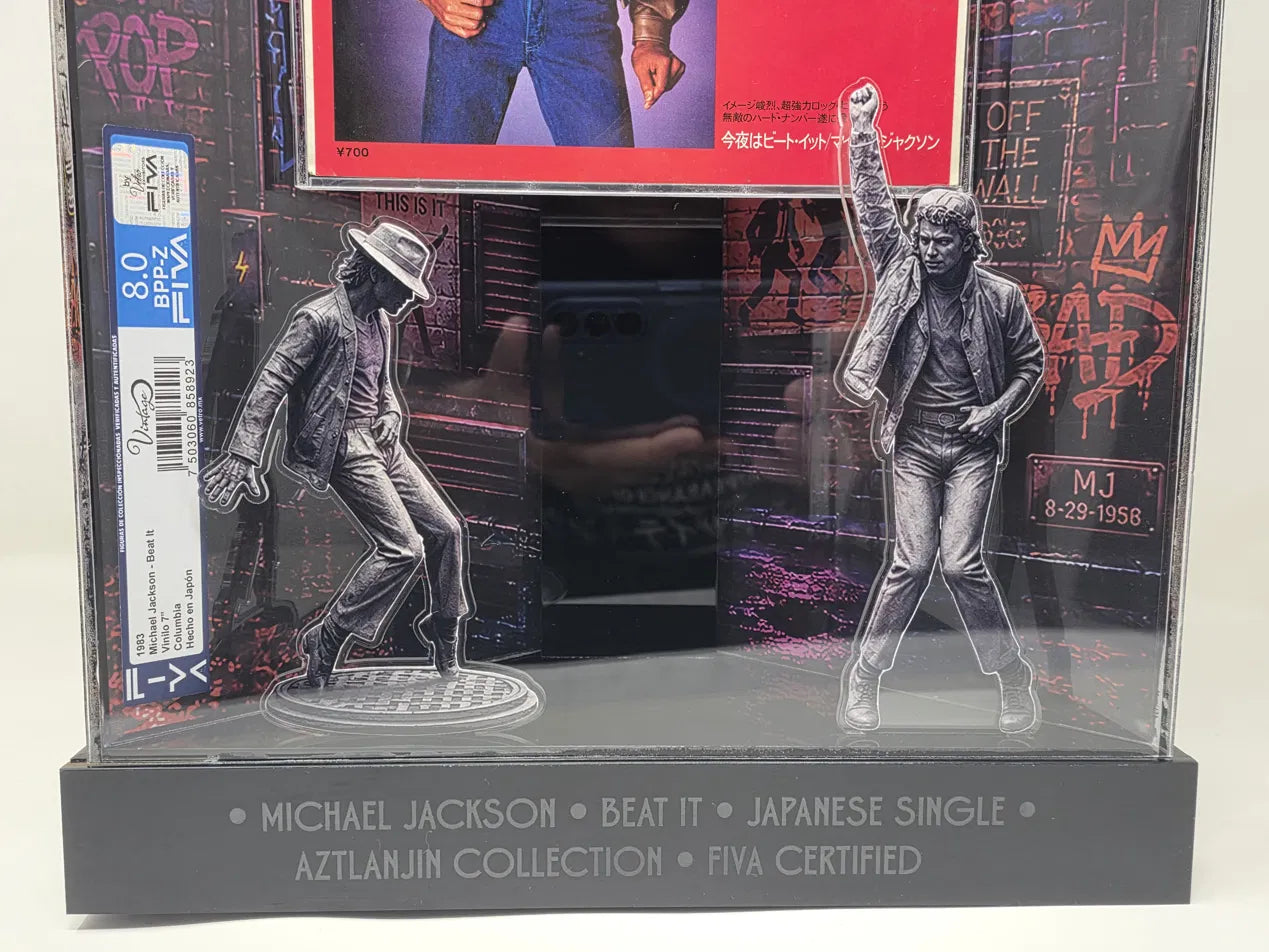 PIEZA CERTIFICADA POR FIVA · SENCILLO JAPONÉS DE 45 RPM MICHAEL JACKSON BEAT IT 今夜はビート・イット　·　Edición japonesa, Epic/CBS-Sony, 1983