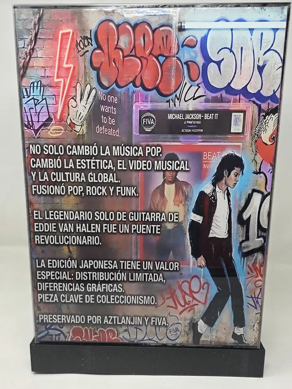 PIEZA CERTIFICADA POR FIVA · SENCILLO JAPONÉS DE 45 RPM MICHAEL JACKSON BEAT IT 今夜はビート・イット　·　Edición japonesa, Epic/CBS-Sony, 1983