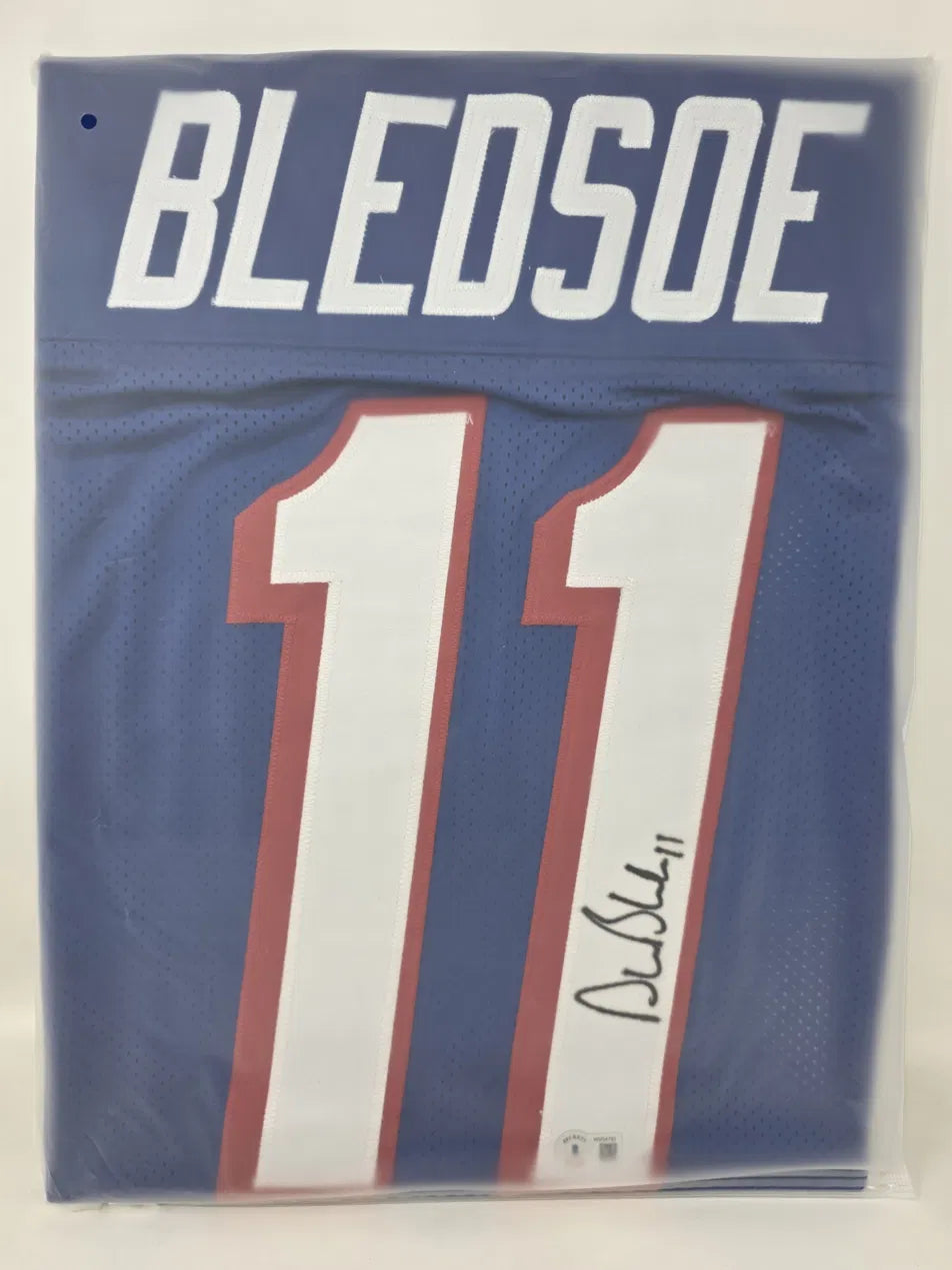 JERSEY AUTOGRAFIADO DE DREW BLEDSOE New England Patriots · #11 · Salón de la Fama de los Patriots