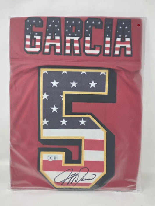 JERSEY AUTOGRAFIADO DE JEFF GARCIA San Francisco 49ers · #5 · Edición conmemorativa "Stars & Stripes"