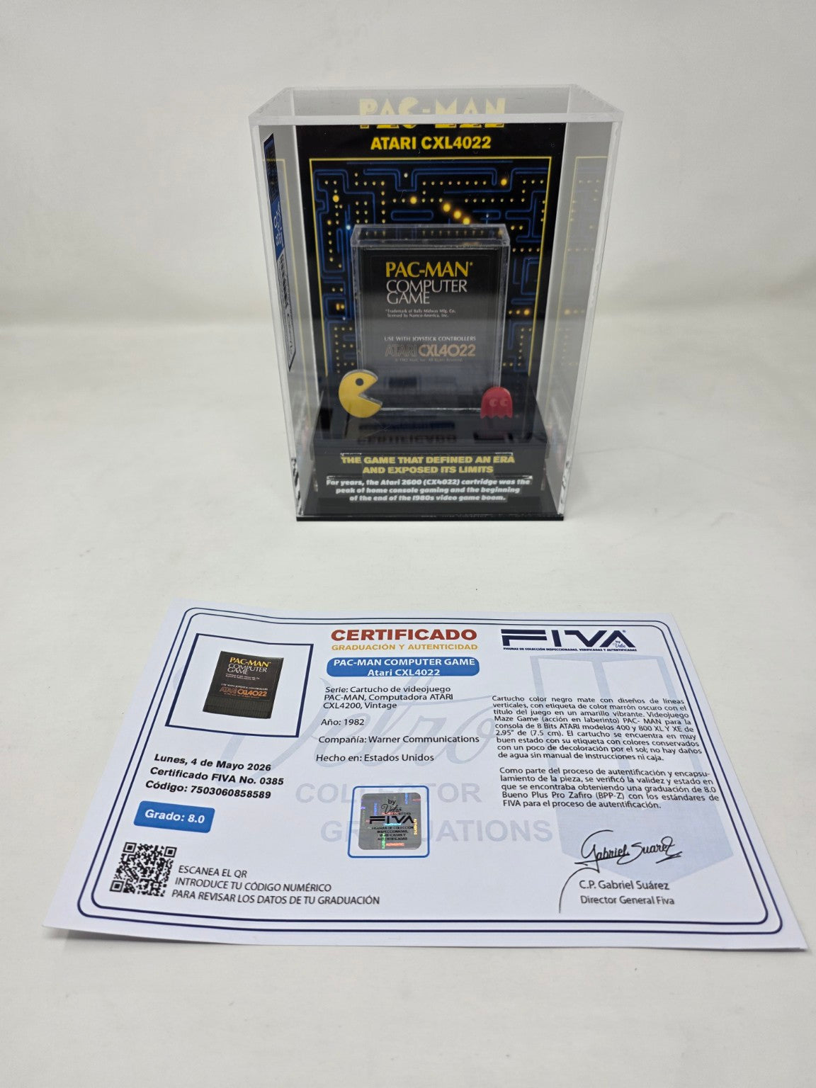 PAC-MAN COMPUTER GAME (ATARI CXL4022, 1982) - CERTIFICADA POR FIVA