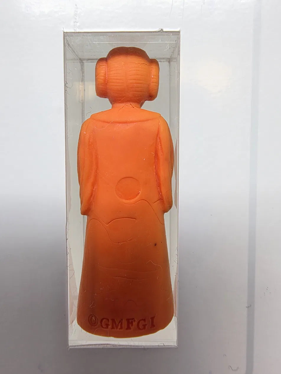 PRINCESA LEIA ORGANA レイア姫 Takara · Star Wars 12-Back Series · Keshi Gomu · Naranja   |   1978, Japón